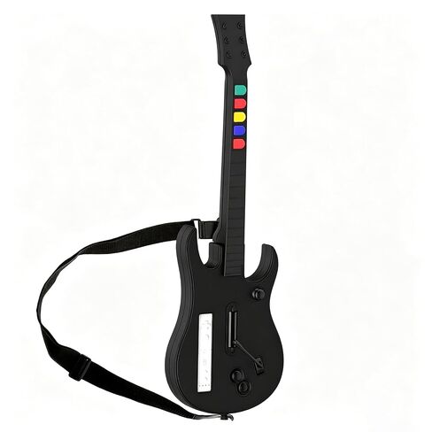 NBCP WII Guitar Hero,Wireless Guitar Controller for WII Guitar Hero Guitar and Rock Band Games,Compatible with all Guitar Hero Games,Rock Band 2,Legends of Rock（Black） in Kuwait