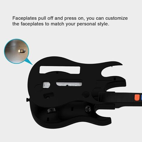 NBCP WII Guitar Hero,Wireless Guitar Controller for WII Guitar Hero Guitar and Rock Band Games,Compatible with all Guitar Hero Games,Rock Band 2,Legends of Rock（Black） in Kuwait