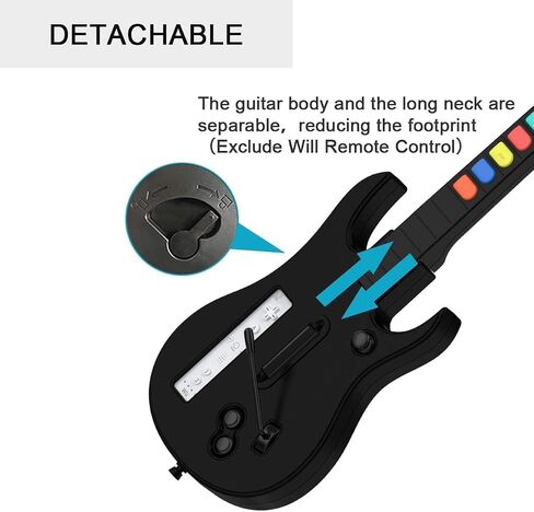NBCP WII Guitar Hero,Wireless Guitar Controller for WII Guitar Hero Guitar and Rock Band Games,Compatible with all Guitar Hero Games,Rock Band 2,Legends of Rock（Black） in Kuwait