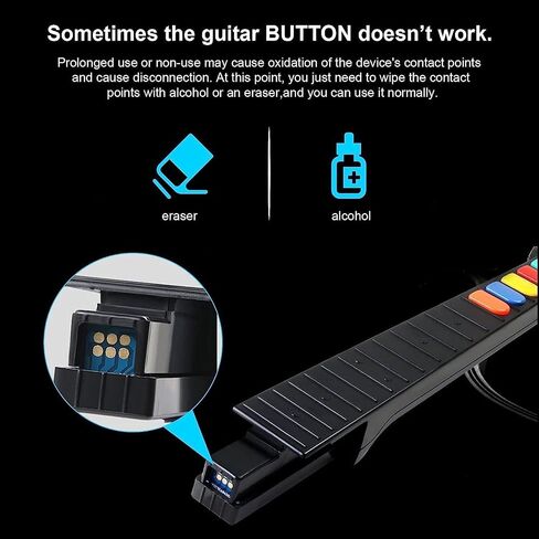NBCP WII Guitar Hero,Wireless Guitar Controller for WII Guitar Hero Guitar and Rock Band Games,Compatible with all Guitar Hero Games,Rock Band 2,Legends of Rock（Black） in Kuwait