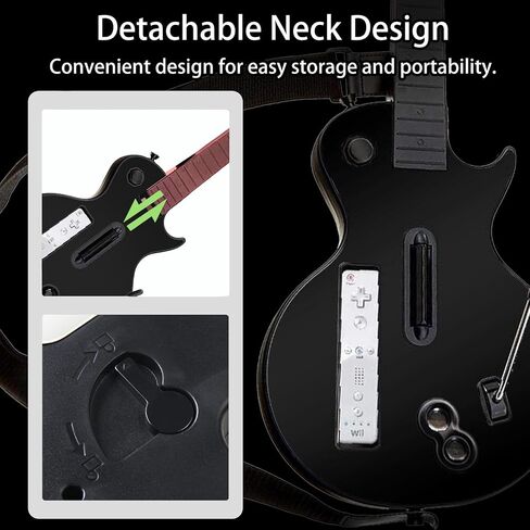 DOYO Wireless Controller for Wii – Compatible with Guitar Hero Series, Rock Band 2 & 3 (Not for Rock Band 1) – Includes Adjustable Strap – Black in Saudi Arabia