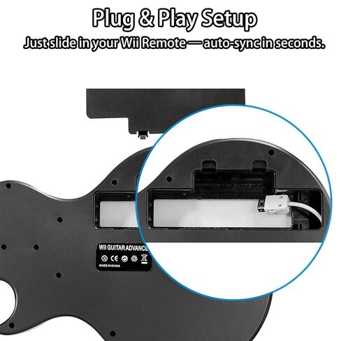 DOYO Wireless Controller for Wii – Compatible with Guitar Hero Series, Rock Band 2 & 3 (Not for Rock Band 1) – Includes Adjustable Strap – Black in Saudi Arabia