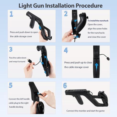 DTianSir 4Pcs Mario Kart Steering Wheels and Zapper Light Gun Compatible with Nintendo Wii/Wii U Remote Controller(Black) [Video Game] in Saudi Arabia