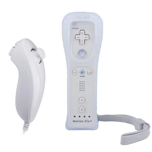 Motion Plus Remote Controller Compatible with Wii, TechKen Built-in 2 in 1 Remote Motion Nunchuck Controller with Silicon Case Compatible Nintendo Wii and Wii U in Saudi Arabia