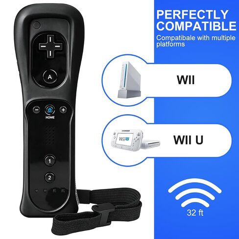 JYELUK Wii Controller,Wii Remote Controller 2 Pack, Black | Compatible with Nintendo Wii,with Wrist Strap and Case in Saudi Arabia
