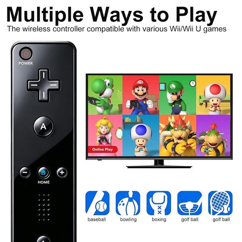 JYELUK Wii Controller,Wii Remote Controller 2 Pack, Black | Compatible with Nintendo Wii,with Wrist Strap and Case in Saudi Arabia