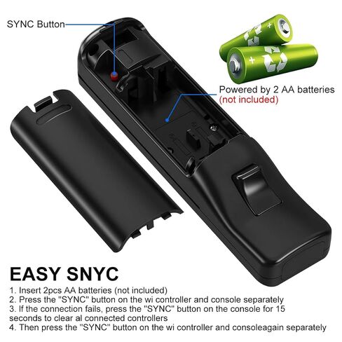 JYELUK Wii Controller,Wii Remote Controller 2 Pack, Black | Compatible with Nintendo Wii,with Wrist Strap and Case in Saudi Arabia