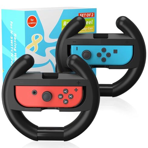 PURBHE Switch Steering Wheel for Nintendo Switch, Racing Wheel to Play Mario Kart 8 Deluxe Compatible with JoyCon, Nintendo Switch 1 Accessories Gift for Mario Kart - 2 Pack Switch Wheels in Saudi Arabia