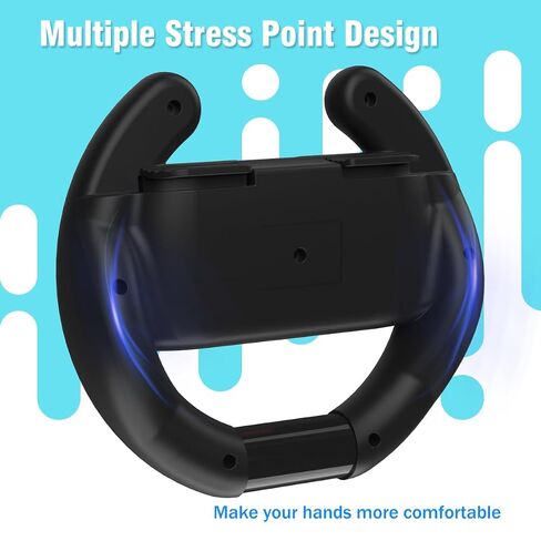 PURBHE Switch Steering Wheel for Nintendo Switch, Racing Wheel to Play Mario Kart 8 Deluxe Compatible with JoyCon, Nintendo Switch 1 Accessories Gift for Mario Kart - 2 Pack Switch Wheels in Saudi Arabia