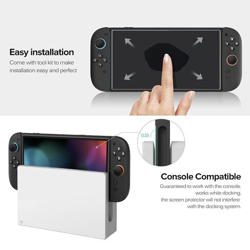 ivoler 3-Pack Screen Protector Tempered Glass for Nintendo Switch 2 Model 2025, Transparent HD Clear Anti-Scratch Screen Protector Accessories Compatible with Nintendo Switch 2, [7.9 inch] in Saudi Arabia