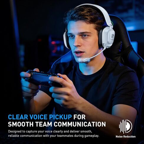 Wireless Gaming Headset for Xbox Series X/S, PS5, PC, Low Latency mit Mic | Gaming Headphones with 100-Hour Battery, 2.4GHz USB & Bluetooth 5.4, 50mm Drivers, Adjustable Headband, Soft Ear Cushions in Saudi Arabia