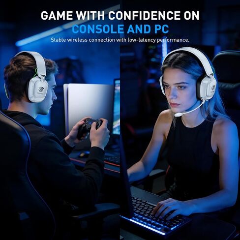 Wireless Gaming Headset for Xbox Series X/S, PS5, PC, Low Latency mit Mic | Gaming Headphones with 100-Hour Battery, 2.4GHz USB & Bluetooth 5.4, 50mm Drivers, Adjustable Headband, Soft Ear Cushions in Saudi Arabia