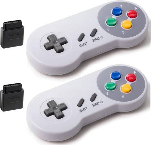 وحدة تحكم لاسلكية KIWITATA 2 Pack 2.4 جيجا هرتز لوحدة التحكم الأصلية SNES، وحدة تحكم عن بعد لاسلكية قابلة لإعادة الشحن لوحدة تحكم نظام الترفيه SNES Super Nintendo in Kuwait