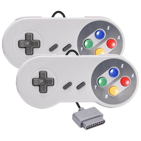 2 Pack Retro Wired Controller for SNES Original Console, kiwitatá Remote Wired Gamepad Controller Compatible with SNES Super Entertainment Game Console System in Saudi Arabia