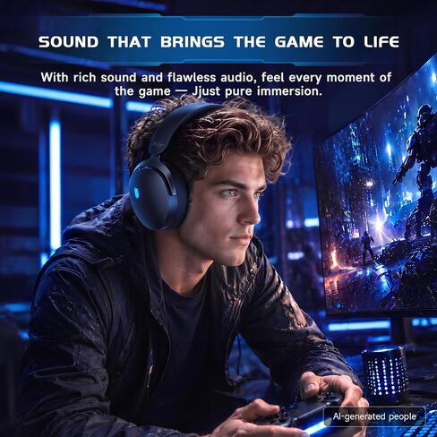 Acer Gaming Headset with Aluminum Frame for PS5, PS4, PC, Switch - JetBlack | Tri-Mode(2.4GHz/Bluetooth/Wired) Gaming Headphones with ENC Mic, Stereo Sound, 40H Battery, Blue Light Indicator, 50mm Driver in Saudi Arabia