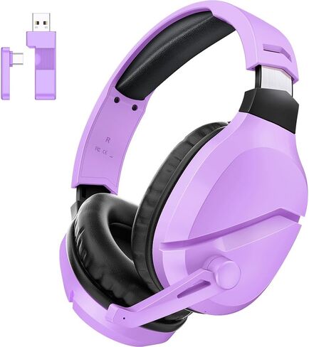 Wireless Gaming Headset with Mic for PS5 PS4 PC, 48Hrs, Wired for GameCube | 2.4GHz/Bluetooth Headphones, USB & Type-C, 7.1 Surround Sound, Noise Cancellation, Rotating Ear Cups for Mac Switch in Saudi Arabia