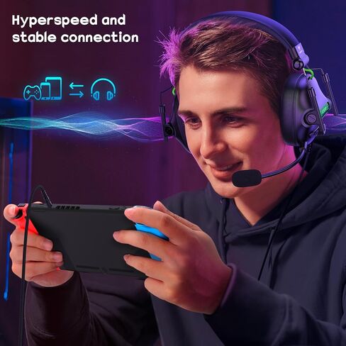 سماعة رأس سلكية للألعاب من WESEARY لأجهزة Xbox وPS5 وPS4 وSwitch والكمبيوتر الشخصي والهواتف المحمولة وسماعات ألعاب الصوت المحيطي مع ميكروفون ENC لإلغاء الضوضاء، ومشغلات 50 مم لملحقات Atari 2600، وأغطية أذن ناعمة من إسفنج الذاكرة | سماعات رأس للألعاب مزودة in Kuwait