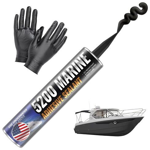 5200 Marine Sealant - Fast-Cure, High-Bond, UV-Resistant Underwater Marine Adhesive Sealant for Boats, Hulls, Decks, and RVs - with Gloves, Nozzle, White 10 oz in Saudi Arabia