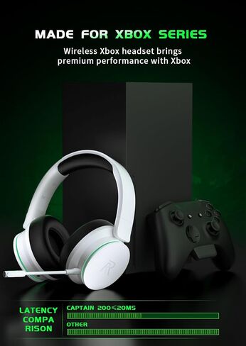 Wireless Gaming Headset for Xbox Series X|S, Xbox One, PS5, PS4-Blackwhite | Rotatable Earmuffs, 3D Surround Sound, Noise Canceling Microphones for Xbox Series X|S, Xbox One, Sega Gear, Mac in Saudi Arabia