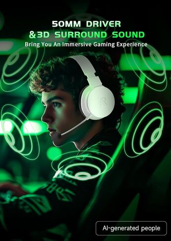 Wireless Gaming Headset for Xbox Series X|S, Xbox One, PS5, PS4-Blackwhite | Rotatable Earmuffs, 3D Surround Sound, Noise Canceling Microphones for Xbox Series X|S, Xbox One, Sega Gear, Mac in Saudi Arabia