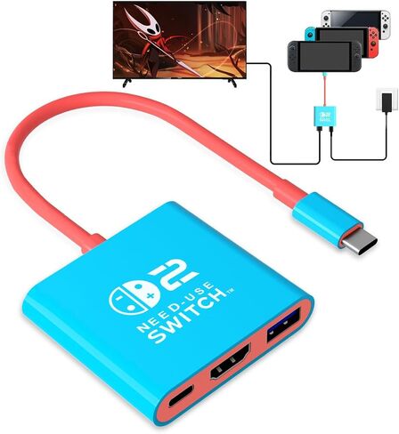 pdobq Switch Dock Switch Docking Station for Nintendo, Portable Switch2 TV Adapter Support 4K/60HZ TV Mode Compatible Steam Deck/Switch OLED, Travel Dock with HDMI2.0 USB3.0 Port in Saudi Arabia