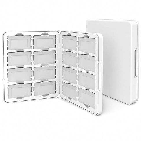 QUBAMG GBA Game Case Compatible with Game Boy Advance, Holds 16 GBA Game Cartridges, Silicone Slots with Magnetic Closure, Portable Travel Organizer Storage Box for GBA Collectors, White in Saudi Arabia