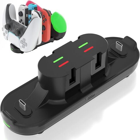 Switch Controller Charging Dock for Nintendo OLED Joycon, Charger Station with Switch 1 JoyCon, 4 in 1 Joycon Charging Dock for Joy Con with LED Indication and USB Type-C Charger Cable in Saudi Arabia