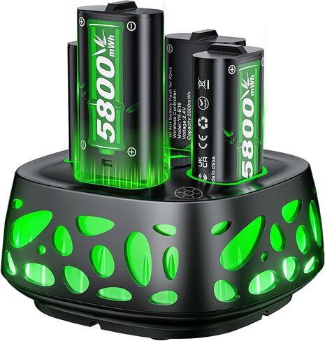 Feirsh Rechargeable Battery Pack for Xbox with Charger, 4x5800mWh Fast Charging Rechargeable Battery Packs for Xbox Controller Batteries for XboxOne Series X|S,One S/X,Sets Xbox one Cases and Storage in Saudi Arabia