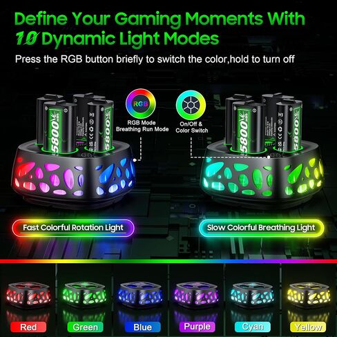 Feirsh Rechargeable Battery Pack for Xbox with Charger, 4x5800mWh Fast Charging Rechargeable Battery Packs for Xbox Controller Batteries for XboxOne Series X|S,One S/X,Sets Xbox one Cases and Storage in Saudi Arabia