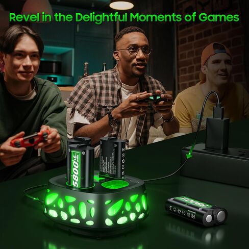 Feirsh Rechargeable Battery Pack for Xbox with Charger, 4x5800mWh Fast Charging Rechargeable Battery Packs for Xbox Controller Batteries for XboxOne Series X|S,One S/X,Sets Xbox one Cases and Storage in Saudi Arabia