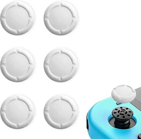 6 Pack White Silicone Analog Stick Covers for Nintendo Switch, Joy-Con Controller Thumb Grips, Joystick Replacement Caps in Saudi Arabia