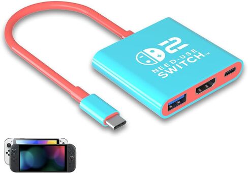Switch 2 Dock for Nintendo Switch 1 / 2 and Steam Deck Docking Station, Support TV Dock Mode, Portable TV HDMI Adapter Accessories for Nintendo Switch2 / OLED / 1, USB C to HDMI 2.0 Adapter 4K Output in Saudi Arabia