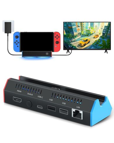 iPLYGAM Switch Dock for Nintendo Switch1/OLED, Portable Switch Docking Station with 4K HDMI/USB Port/Type Port, Replacement for Nintendo Dock Charging Stand (NO Cable Included) in Saudi Arabia