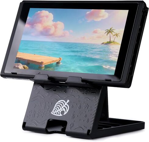 Tscope Foldable Switch Stand for Nintendo Switch/Switch 2/Lite/OLED, Adjustable Compact Portable Holder, Cute Leaf Design Gaming Stand Accessories (Black) in Saudi Arabia