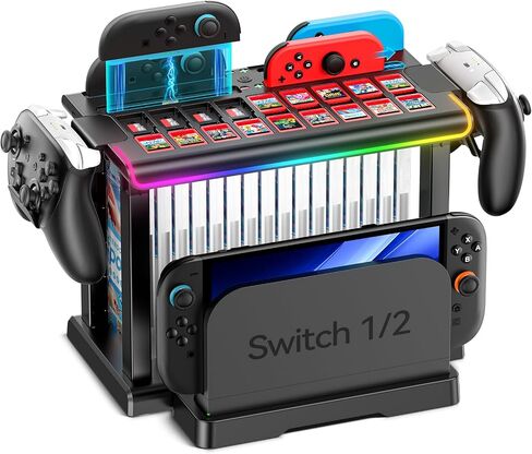 Switch Organizer Station with Controller Charger, Charging Dock for Nintendo Switch & OLED Joycons, Storage for Games, TV Dock, Pro Controller, Accessory Kits in Saudi Arabia