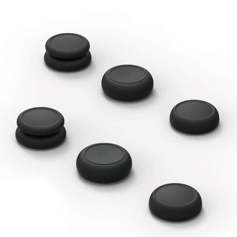 Skull & Co. Skin, CQC and FPS Thumb Grips Set Joystick Cap Analog Stick Cap for Nintendo Switch Joy-Con Controller - Black, 3 Pairs (6pcs) in Kuwait