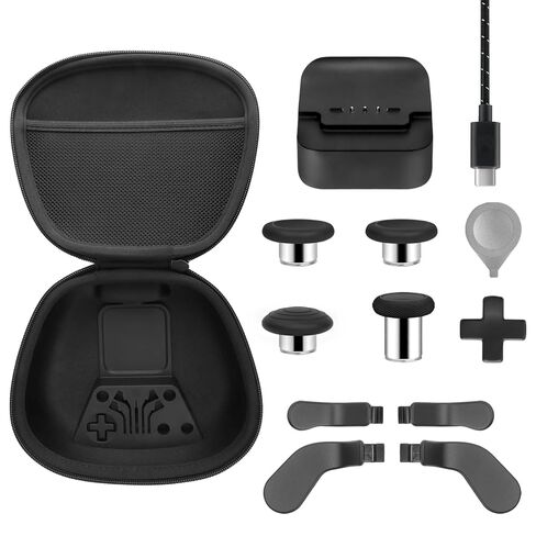 Complete Component Pack for Xbox Elite Controller Series 2 - Accessories Includes 1 Carrying Case, 1 Charging Dock, 1 Charger Cable, 4 Thumbsticks, 4 Paddles and 1 Adjustment Tool(BLACK) in Saudi Arabia