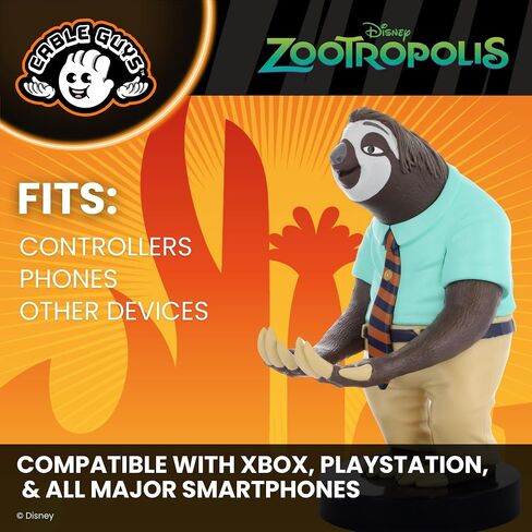 Cableguys Zootopia Flash The Sloth Controller Holder & Phone Stand - Gaming Setup Accessories for Desk and Game Room, Controller Stand Compatible with Xbox, PlayStation & Most Standard Controllers in Saudi Arabia