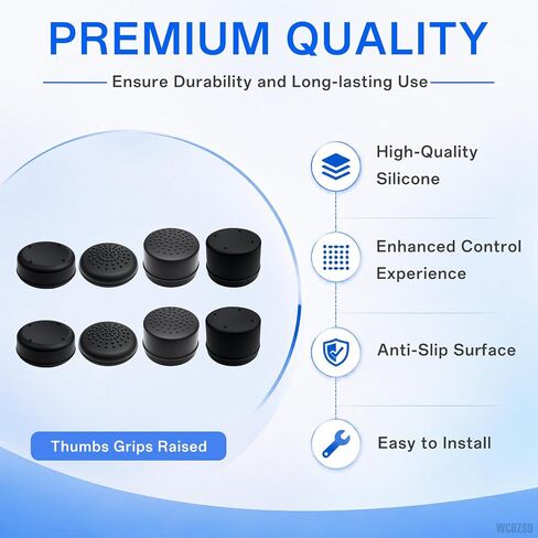 Thumb Grips for PS5/4, for Xbox One/Series/360 Switch Pro Controller | 8 Pack Anti-Slip Rubber Raised Joystick Caps, Ergonomic Analog Stick Grip, 4 Height Convex & Concave in Saudi Arabia