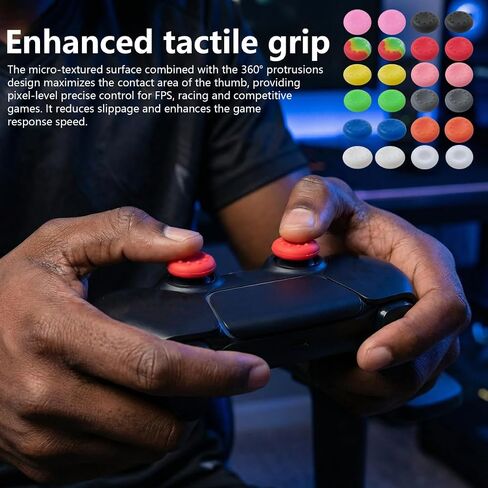 JURENGUDF Anti-Slip Thumb Grips - High Sensitivity Silicone Caps Ideal for PS5/PS4/ Xbox Series X/S/Xbox One & 360 Controllers, 24 Pack in Saudi Arabia