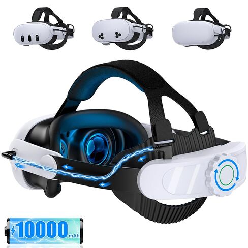 حزام رأس NinjaPlusOX VR متوافق مع Meta Quest 3/3S/2، استبدال حزام النخبة القابل للتعديل مخصص لحزام الرأس Quest 3، ملحقات الواقع الافتراضي المحسنة تدعم الراحة وتقلل الضغط وتطيل وقت اللعب in Kuwait
