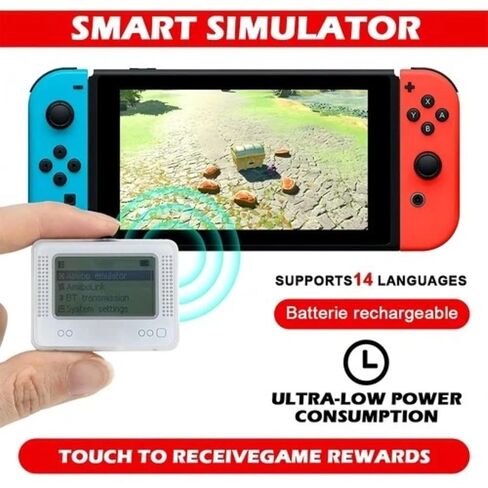PEGLY Smart NFC Emulator Compatible with Nintendo Switch, 3DS, and Wii U, 1.2" OLED Display, Rechargeable NFC Device with High-Capacity Storage for NFC-Enabled Games in Saudi Arabia