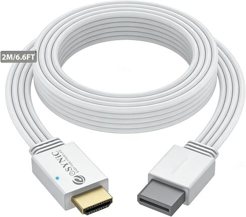 eSynic 1080P WII HDMI Adapter Plug & Play-2M/6.6 FT Compact Cable Design | No Any Extra Cables-Built-in No Signal Loss Chip-Support 480i All Wii Display Modes-fro WII & WII U to Projectors/TV/Monitor in Kuwait