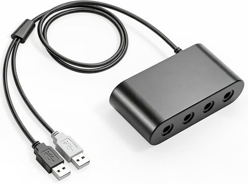 Gamecube Controller Adapter for Wii U, PC Windows, Nintendo Switch/OLED/Switch 2 Gamecube Converter, Support 4 Gamecube Controller to Play Supper Smash Bros with 3.3ft Long Cable in Saudi Arabia