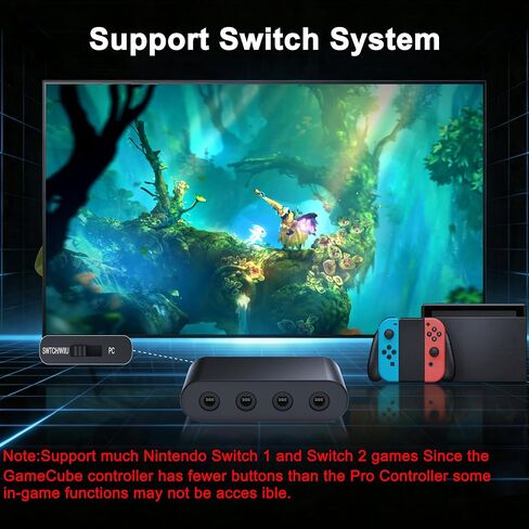 Gamecube Controller Adapter for Wii U, PC Windows, Nintendo Switch/OLED/Switch 2 Gamecube Converter, Support 4 Gamecube Controller to Play Supper Smash Bros with 3.3ft Long Cable in Saudi Arabia