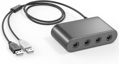 Gamecube Controller Adapter for Wii U, PC Windows, Nintendo Switch/OLED/Switch 2 Gamecube Converter, Support 4 Gamecube Controller to Play Supper Smash Bros with 3.3ft Long Cable in Saudi Arabia