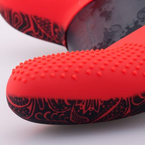 Studded Silicone Transfer Print Cover Skin Case ONLY for Nitendo Official Switch Pro Controller x 1(Leaves Red) with Pro Thumb Grips x 8 in Saudi Arabia