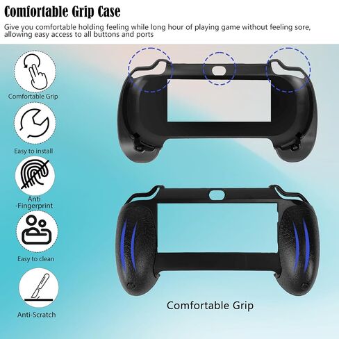JDGPOKOO 5 in 1 Accessories Kit for PS Vita 1000, Carrying Case for PSV 1000, Hand Grip, 2 Set Screen Protectors and Charging Cable Compatible with PlayStation Vita 1000/PCH-1000 ONLY in Kuwait