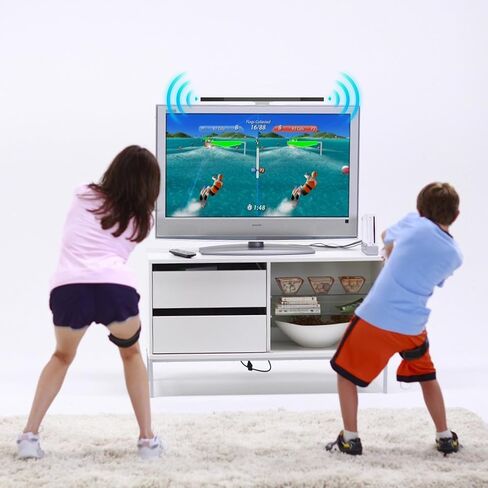 LA NREUCETS Wii Wired Infrared Ray Sensor Bar Replacement Video Game Accessories Compatible with Nintendo Wii and Wii U Console, Includes Clear Stand in Kuwait