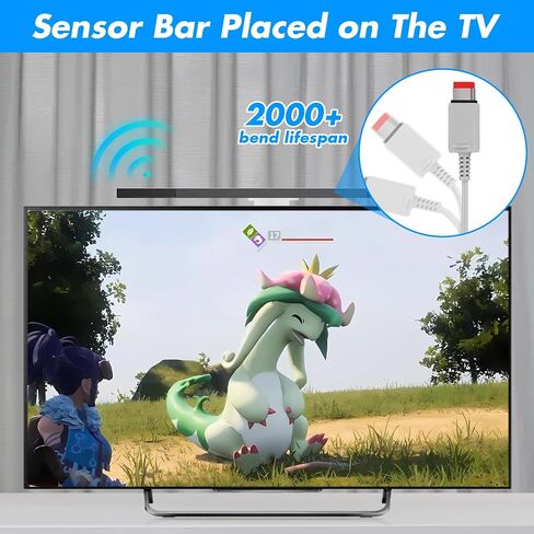 LA NREUCETS Wii Wired Infrared Ray Sensor Bar Replacement Video Game Accessories Compatible with Nintendo Wii and Wii U Console, Includes Clear Stand in Kuwait